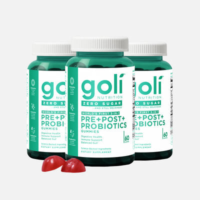 Zero Sugar Pre+Post+ Probiotics Gummies 3-PACK